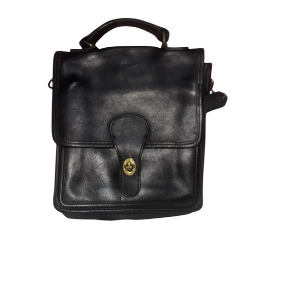 Coach Black Leather Briefcase with Turn-Lock Closure - Picture 1 of 8
